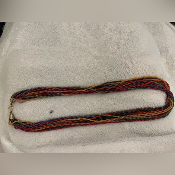 Boho seed bead necklace multicolored - Picture 2 of 2